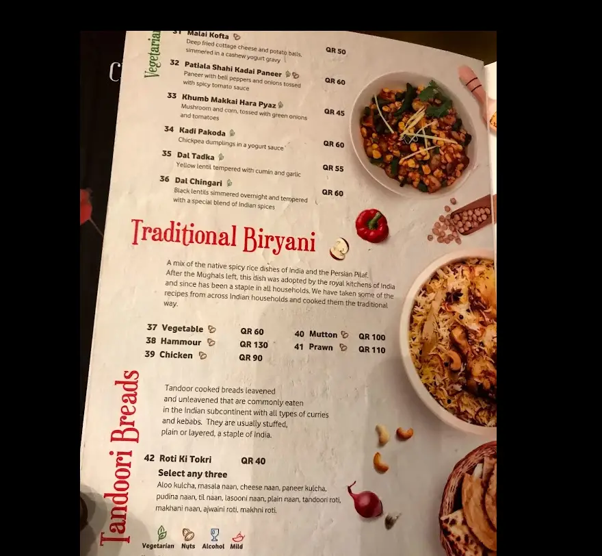 chingari restaurant menu